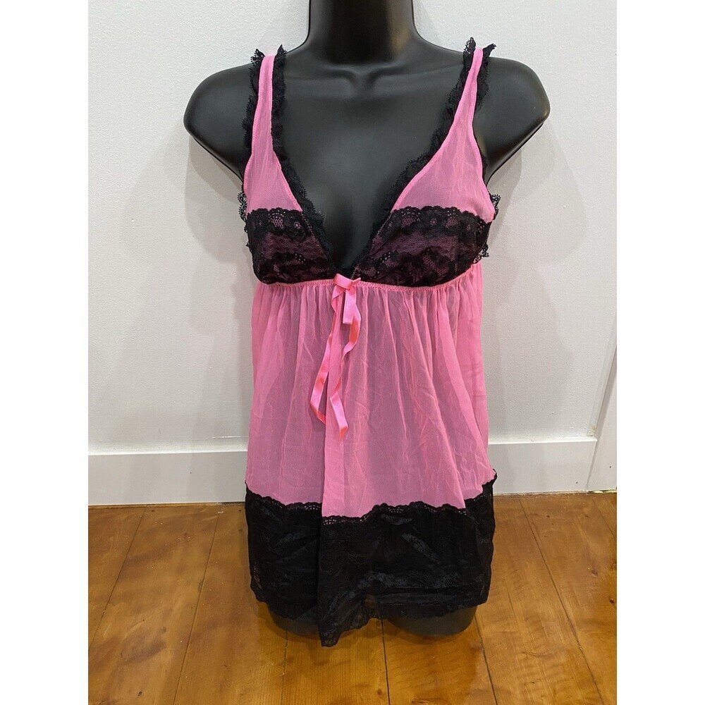 VTG Victorias Secret Womens Silver Label Babydoll Cami Top MEDIUM Lace Lingerie